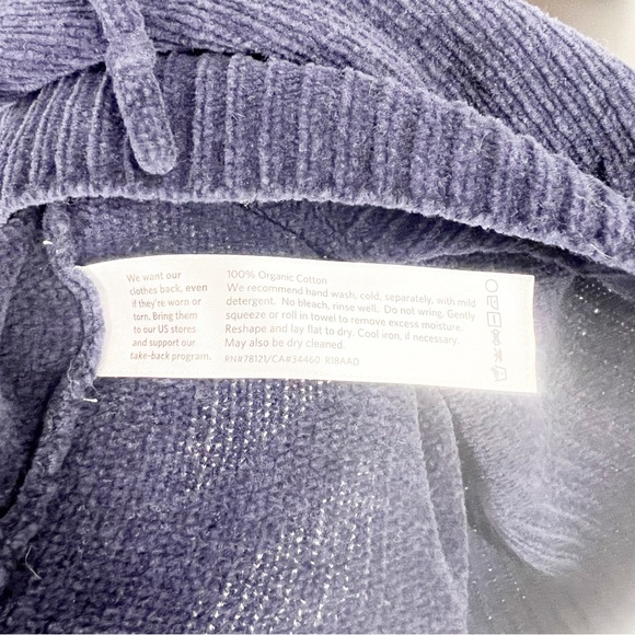 Eileen Fisher Navy Blue Organic Cotton Cropped Hoodie Sweater Size Large - Picture 6 of 6